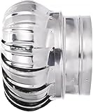 MERRIYARD Tiro de Chimenea, ventilación giratoria de Chimenea, Ventilador de Chimenea sin energía, Extractor de Humos de Techo, Acero Inoxidable 304, rotación automática, silencioso(150mm)