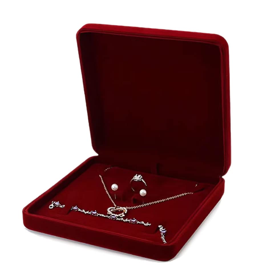 Luxe Custom Reliëf Logo Parel Ketting Sieraden Doos Fluwelen Flanel Sieraden Org