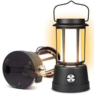 Camping Lantern, CT CAPETRONIX Lanterns for Power Outages 6000mAh, IPX5 Waterproof, Rechargeable Camping Lantern with Hand-Cranked, Solar Lantern Camping Essentials for/Tent/Hiking