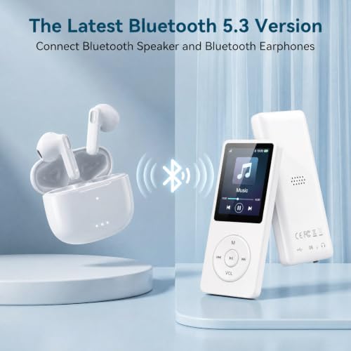 Image of TMY 128GB Mini MP3 Music Player with Bluetooth 5.4 & Voice Control Earphones, Video Playback,Pocket-Sized MP3 Player for Music,Voice Recording,FM Radio (TMYP29)