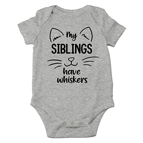 AW Fashions My Siblings Have Whiskers Baby Bodysuit Funny Cute Infant Outfit Romper Clothing Boys Girls