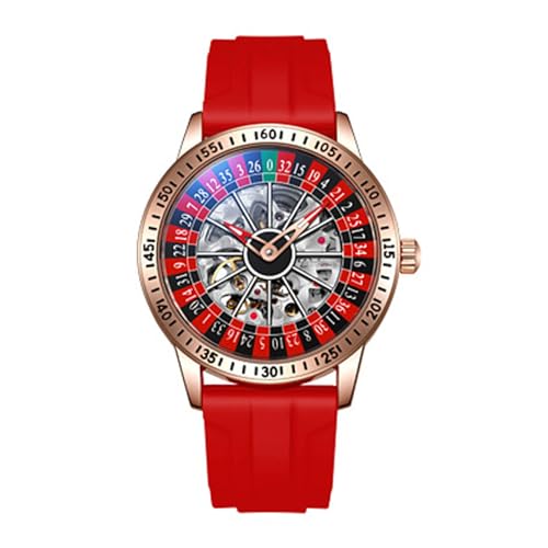JUSKAQZYI Armbanduhr Vollautomatische mechanische Uhr schwingen rotierendes Zifferblatt Edelstahl hohlheife wasserdichte Uhr für Männer als Geschenk geeignet Uhren
