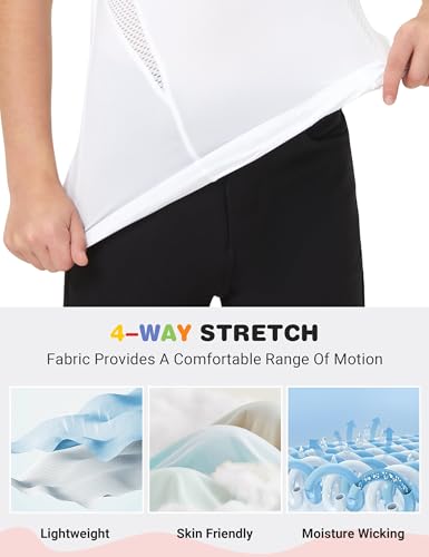 fitst4 sports girls short sleeve equestrian shirt quick dry horse riding shirts half zip horseback show shirt