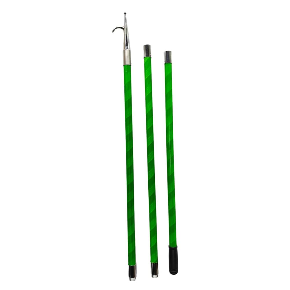 PA-DABAOO Long Portable Rescue Poles with Removable Stainless Steel Hook, ﻿Lightweight Boat Dock Mooring Poles for Fisherman Docking,Detachable Threaded Assembly,3M