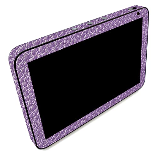 Image of MightySkins Carbon Fiber Skin Compatible with Amazon Echo Show 8 (Gen 2) - Purple Pleather | Protective, Durable Textured Carbon Fiber Finish | Easy to Apply