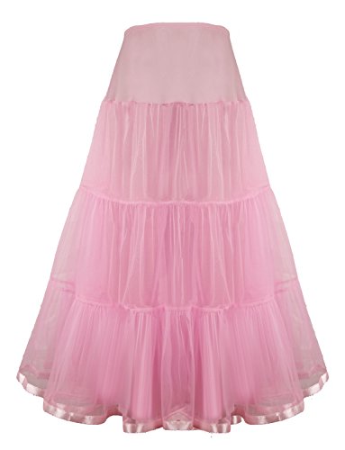 Shimaly® Women's Floor Length Wedding Petticoat Long Underskirt For Formal Dress (Xl-3Xl, Pnk) Pink #TOP4