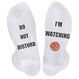Do Not Disturb I'm Watching Basketball Funny Socks for NBA Fans One Size Fits All Gift Socks (Basketball 02)