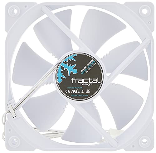 Fractal Design Dynamic X2 GP-12 Computer Fan - Silent Fan - High Airflow – 120x120x25 mm – 1200RPM – Hydraulic Fdb Bearings – Trip wire - Aerodynamically Shaped Struts – 12V - Black (Single) 2
