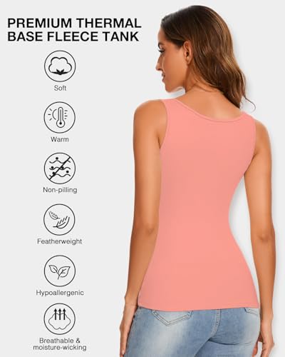 Image of Thermal Underwear Tank Top Fleece Shirt Cami Sleeveless Thermal Top Warm Undershirt Base Layer Women Cold Weather