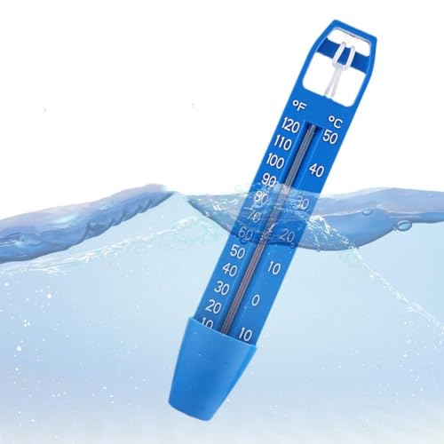 LQQDREX Swimming Pool and Spa Pocket Thermometer, Small Pocket Scoop Reservoir Pool Thermometer, Shatter Proof, Dual Fahrenheit & Celsius Display, for Pond, Spa, Hot Tub, Indoor Outdoor Pool