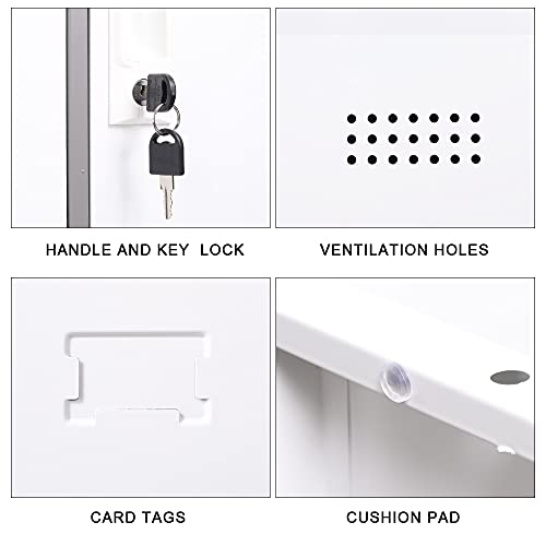 Ichenggd Metal Locker Cabinet 9 Door Office Storage Locker Home School Metal Storage Cabinet With Lock And Ventilation For Employees Kids Bedroom Classroom Gym (9D, Grey) #TOP5