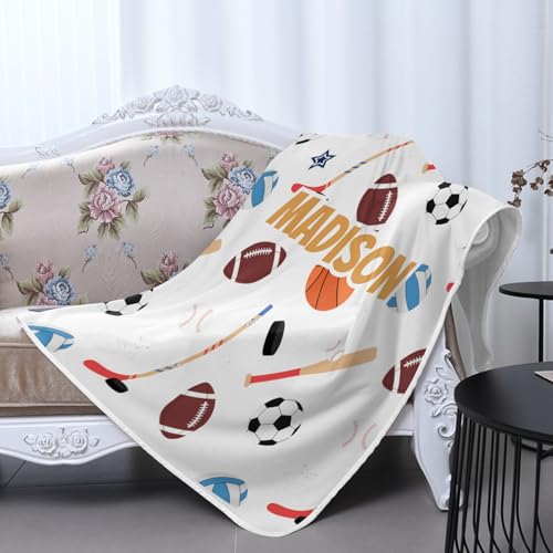 GoTussWO Custom Sports Stars Balls Weighted Blanket Cooling Laye, Keep Cooling All Night,30x40Inch