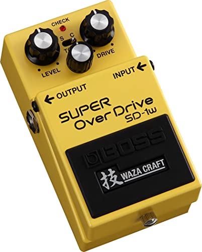 Image of Boss SD-1W Waza Craft Super Overdrive Bundle with Gearlux Power Supply, Instrument Cable, Patch Cable, and Picks