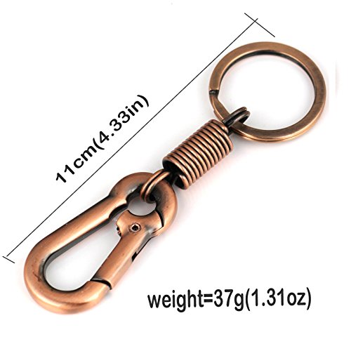Image of maycom Retro Style Simple Strong Carabiner Shape Keychain Key Chain Ring Keyring Keyfob Key Holder (Copper)