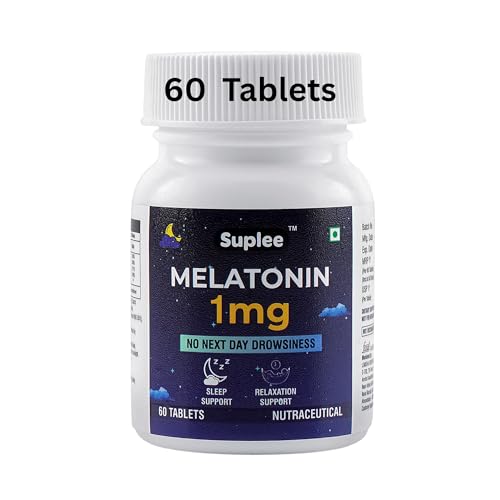 Image of Suplee Melatonin 1 mg (60 Tablets) | For Deep Sleep Support | Non-Habit Forming | Helps Regulate Sleep-Wake Cycle