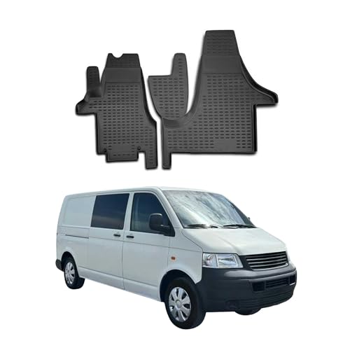 Tapis de sol pour Volkswagen Transporter T5 imperméable et lavable en caoutchouc noir