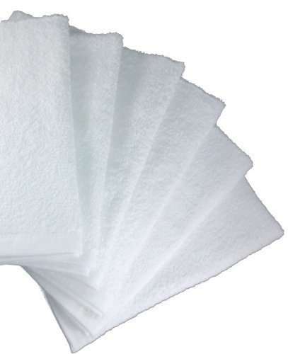 Elaine Karen #1 Cotton Washcloths, Highly Absorbent Soft Face Towels, 36-Pack, Brilliant White