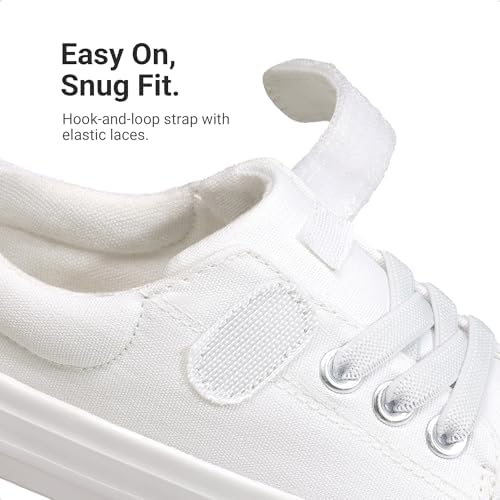 DREAM PAIRS Kids Sneakers School Hook and Loops,All White,10 Toddler — view 2