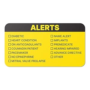 300 Labels – File Folder Chart Labels, MAP3400 Blank Labels, Medical Alert Stickers (Yellow, 3.25 x 1.75 inch) for Medial File, Patient Chart, Physicians, Dentists, Veterinarians, Accountants