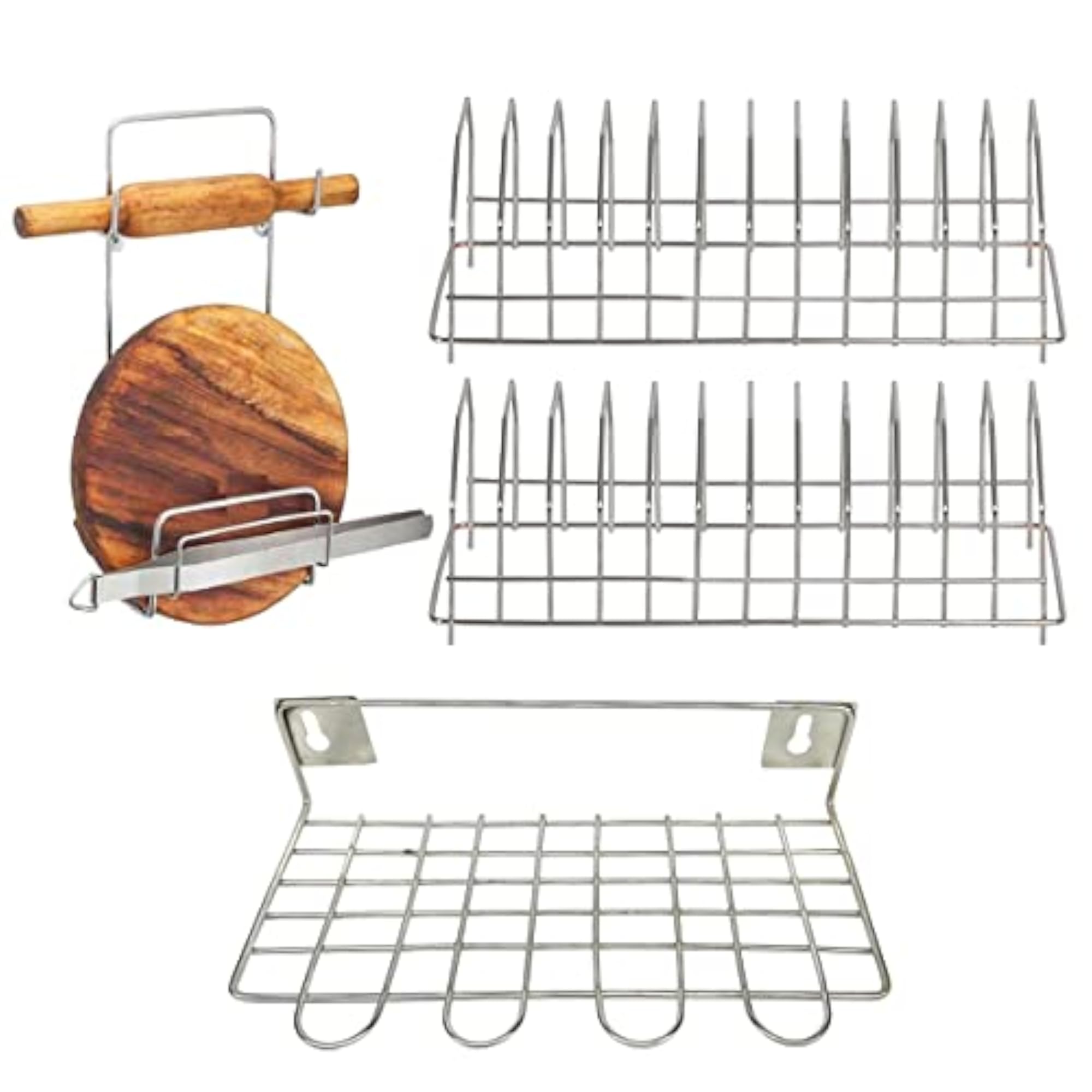 Stainless Steel Plate Stand and Wall Mounted Kitchen Organizers