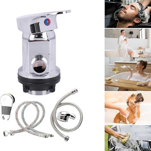 Losxuido Dusche Mischbatterie Auslass 1/2 Zoll Camping Wasserhahn Wohnwagen Außendusche Handbrause für wohnwage Heiß Kalt Mischbatterie Dusch Einhebelmischer Dusche Friseur Waschbecken