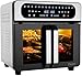 Nyxi 20L Air Fryer Oven with Dual French Glass Doors, Visual Window, 13 Cooking Modes, Digital Control, Adjustable Temperature, Timer, Non-Stick Tray, 12 Accessories, Stainless Steel