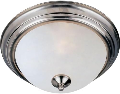 Maxim Lighting 5840FTSN Essentials-1 Light Flush Mount in Early American style-12 Inches Wide by 4 inches high, Finish Color: Satin Nickel, Glass Color: Frosted