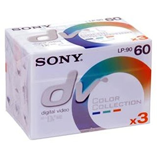 Sony Cassette MiniDV pour caméscope Sans IC Memory Pack de 3 60 mn Couleur 3DVM60 COULEUR