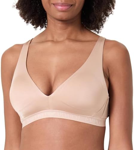 Emporio Armani Damen Microfiber Bralette Gepolsterter BH, weiß, L