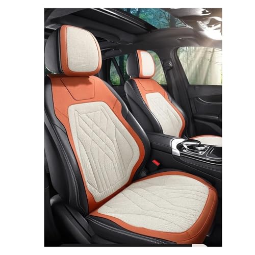 Ensemble housses siège voiture en lin premium beige pour habitacle élégant