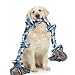 BLUEISLAND Dog Rope Toys for Aggressive Chewers Tough Rope Chew Toys for Large and Medium Dog 3 Feet 5 Knots Indestructible Cotton Rope for Large Breed Dog Tug of War Dog Toy Teeth Cleaning (XL)