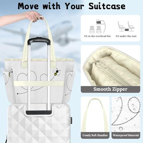 Sac à main abeille pour femme, le cabas matelassé idéal pour le travail et le sport