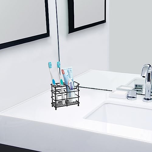 Hblife Small Toothbrush Holder For Bathroom, 5 Slots Black Stainless Steel Bathroom Accessories Organizer For Small Spaces #TOP4