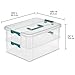 Sterilite 1427CLR Stack & Carry - 2 Layer Box, Clear Lid & Blue Handle, See-through layers