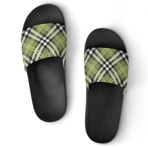 Plaid PVC Sandals Man's Womens Casual Slippers House Lightweight Loafers Comfortable Wear Beach Open Toe