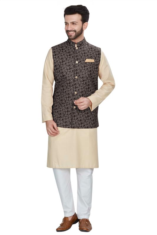 Image of BE ACTIVE Cotton Nehru Jacket for Men | Versatile Festive & Casual Ethnic Wear | Ethnic Standard Length Jacket