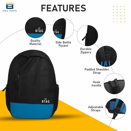 Image of Btag 27Ltrs Stylish Laptop & Casual Backpack | Water-Resistant, Comfortable, Lightweight & Trendy | Large Storage, Smooth Zippers, Spacious & Travel-Friendly | Ideal for Work, Study & Daily Use