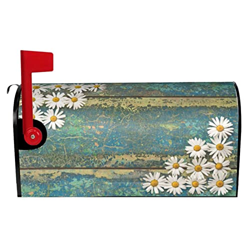 Foruidea Vintage Wooden Wood Daisy Mailbox Covers Magnetic Mailbox Wraps Post Letter Box Cover Standard Oversize 21 X 18 Mailwrap Garden Home Decor #TOP1