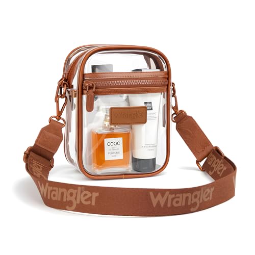 Image of Wrangler Clear Bag for Stadium Events Crossbody Purse for Concerts, Sports | Stadium Approved Clear Bag for Sports,Concerts|See Through Bag|0.4mm Thickened PVC|Waterproof|Lightweight