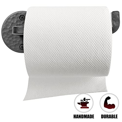 Stur-De Wrought Iron Toilet Paper Holder - Rustic Toilet Paper Holder Wall Mount Tissue Holder For Bathroom, Toilet Paper Roll Holder For Farmhouse Style Home & Vintage House - Black, 6.5 X 2.5 Inches #TOP4