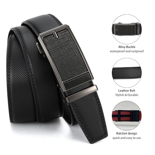 Men Dress Belt for Work Business and Casual Every Day Leather with Adjustable Buckle3