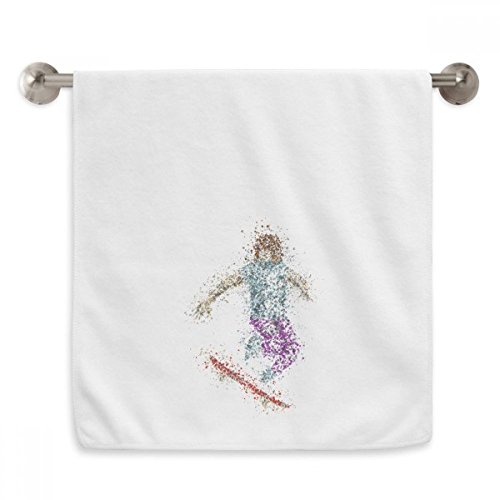 Serviette de ski cartoon 13x29 pouces essuie-main blanc - 2