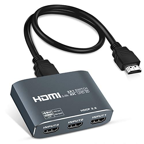 4K@60Hz HDMI Switch 3 Port, avedio links Aluminum HDMI2.0b Switch 3 in 1