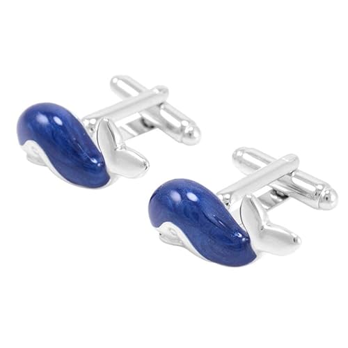 Blue Enamel Cufflinks For Mens Shirt Animal Whale Cuff Links Fashion Jewelry Men (Color : A, Size : One Size) #TOP4