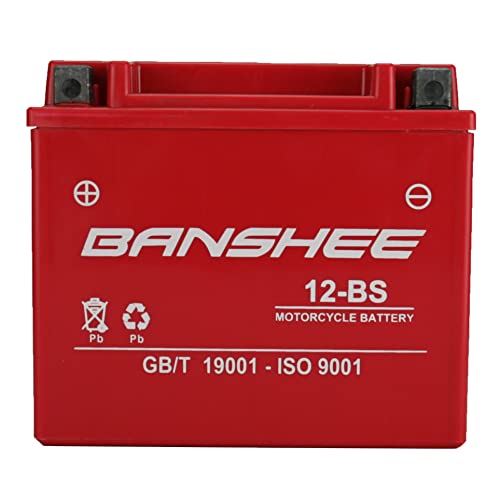 Banshee 12-BS Motorcycle Battery High Performance - Maintenance Free - Sealed YTX12 BS AGM Rechargeable For YTX12-BS Honda ATC250 ES TM TRX200 FourTrax VF750 ZX6 YZF600R