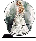 SENDJJ Ergonomisches Mauspad mit Handgelenkauflage Grünes Brautkleid Mauspad mit Handauflage Gaming Mauspad Anti- Sehnenscheidenprobleme für Computer und Laptop