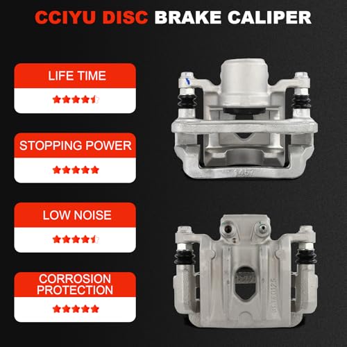 Image of cciyu Rear Left & Right Brake Calipers Assembly w /Bracket 19B6271 19B6270 2010 2011 2012 For Hyundai For Santa Fe,2011 2012 2013 For Kia For Sorento