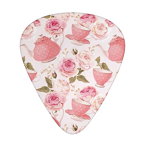 StOlmx Gitarren-Plektrum-Set in Teekannen-Design, in 3 Stärken erhältlich, Pink
