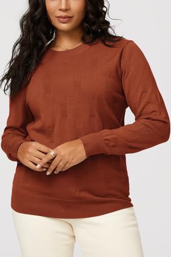 Image of Arach&Cloz Women's Soft Knit Sweater Fall Dressy Casual Pullover Tops