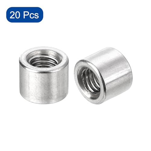QUARKZMAN Runde Schweißmuttern, M6 x 10mm x 8mm Schweißbundweibliche Mutter Gewinde - 201 Edelstahleinsatz schweißbar 20 Stück